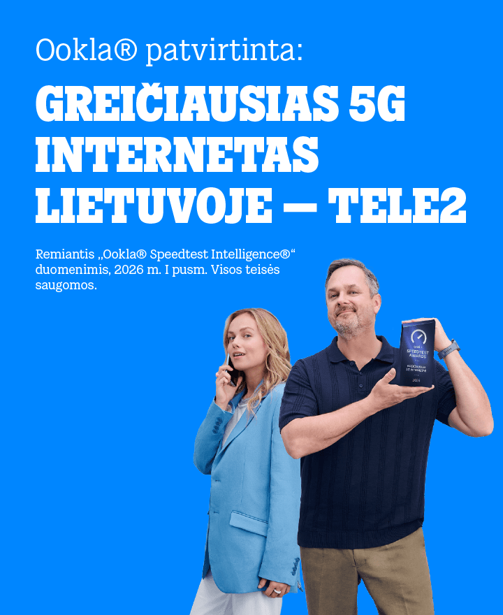 5G biuro internetas pirmus metus -50 %. Sudarius 24 mėnesių sutartį.
